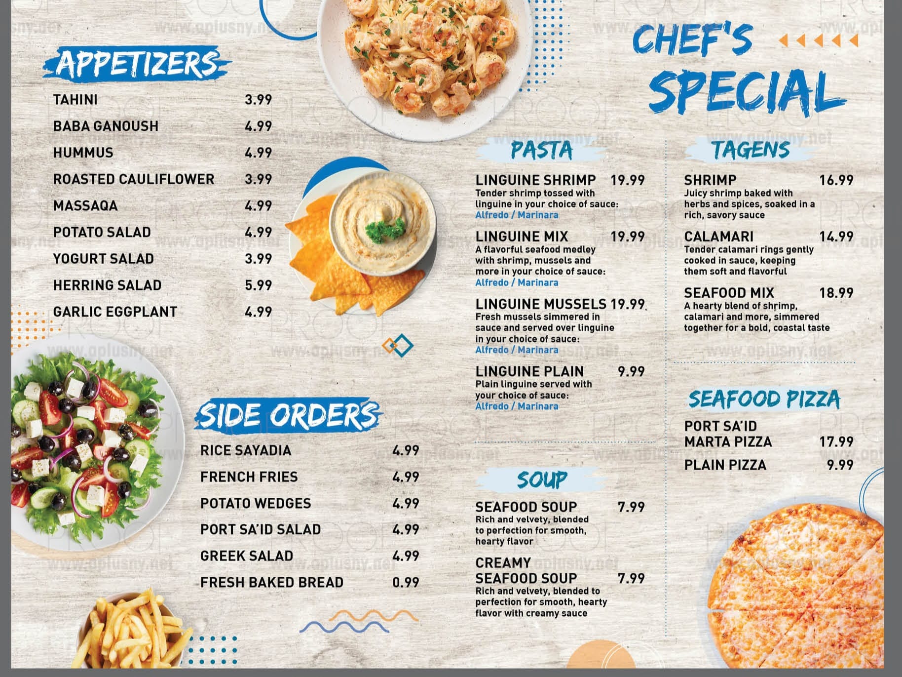 Chef’s Special Menu